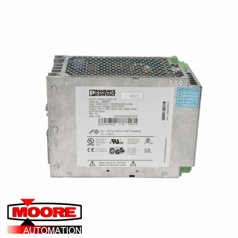 Phoenix Contact  2866802  QUINT-PS/3AC/24DC/40 Power Supply Unit