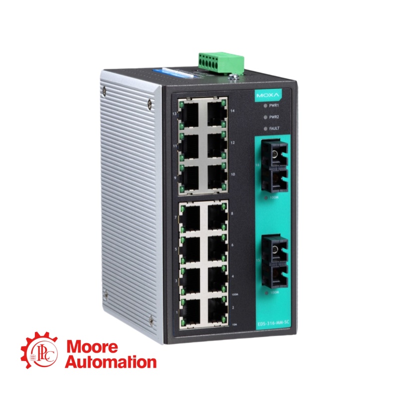 MOXA 4600136 EDS-316-SS-SC-T Managed Industrial Ethernet Switch