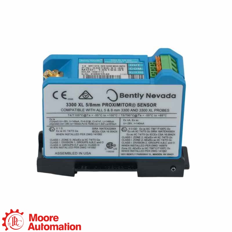 Bently Nevada 330180-X1-05 MOD: 145004-132 3300 XL Proximitor Sensor Reference