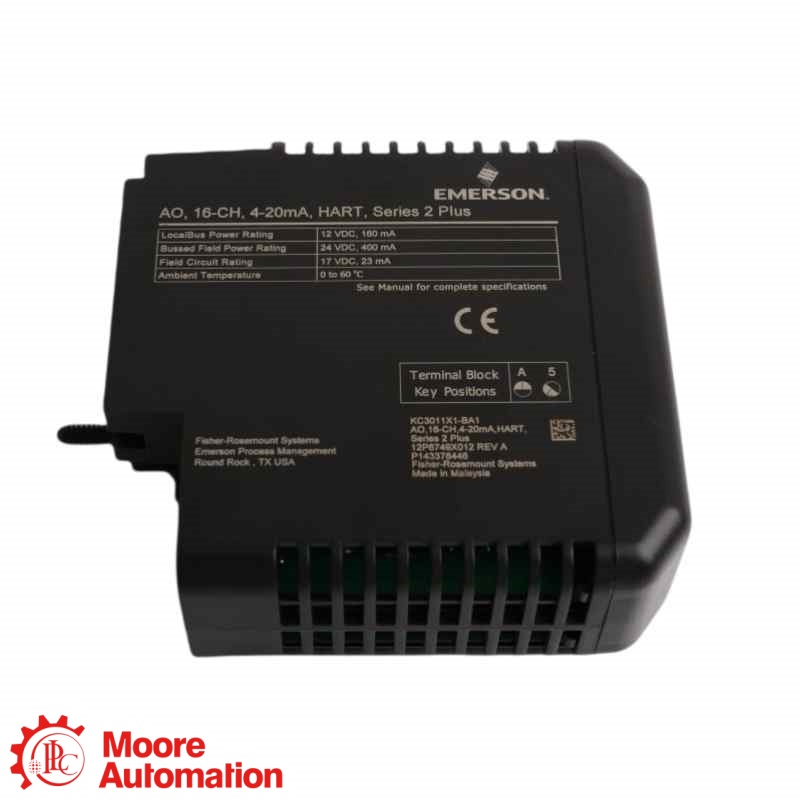 Emerson VE4035S2B4 Redundant 16-Channel 4-20 mA HART Analog Output Plus Card